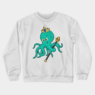 Octopus as King with Trident Crewneck Sweatshirt